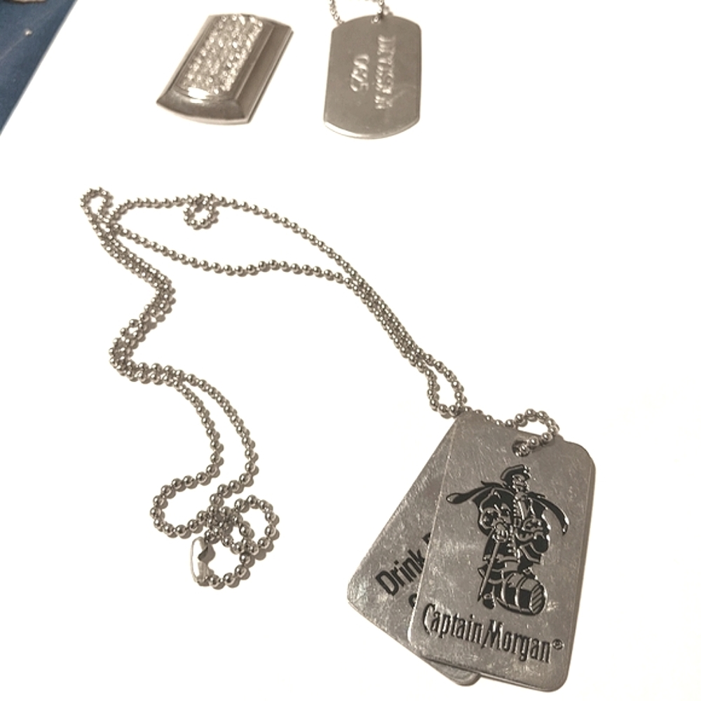 3/$15 Men's Army Tag and Pendant Chain sets